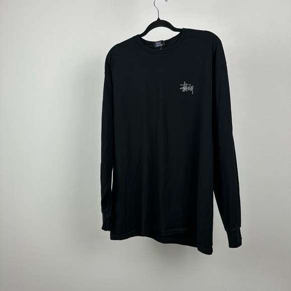 Stussy Black Long Sleeve Tee with Gray Logo - Picture 6 of 14